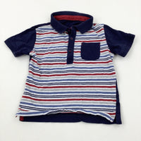 Red & Navy Polo Shirt - Boys 12-18 Months