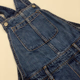 Distressed Mid Blue Denim Short Dungarees - Girls 8-9 Years