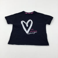 'Be Unique' Heart Black T-Shirt - Girls 8-9 Years