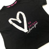 'Be Unique' Heart Black T-Shirt - Girls 8-9 Years