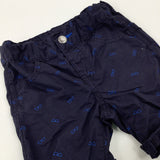 Glasses Navy Shorts - Boys 12-18 Months