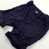 Glasses Navy Shorts - Boys 12-18 Months