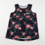 'Ibiza' Tropical Flowers Black Vest Top - Boys 9-10 Years