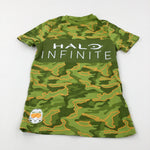 'Halo Infinite' Camouflage Green T-Shirt - Boys 9-10 Years