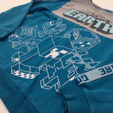 'Minecraft' Characters Blue & Grey Sweatshirt - Boys 9-10 Years