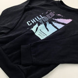 'Chill Vibes' Palm Tree Charcoal Grey Sweatshirt - Boys 9-10 Years