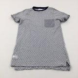 Patterned Grey & Navy T-Shirt - Boys 9-10 Years