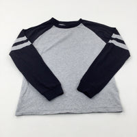 Black & Grey Long Sleeve Top - Boys 9-10 Years