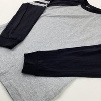 Black & Grey Long Sleeve Top - Boys 9-10 Years