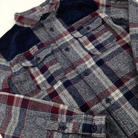 Burgundy & Navy Checked Long Sleeve Shirt - Boys 9-10 Years