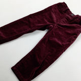 Burgundy Cord Trousers With Adjustable Waist - Boys 18-24 Months