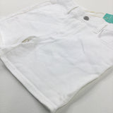 **NEW** White Denim Shorts With Adjustable Waist - Girls 9-10 Years