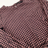 Black & Pink Checked Long Sleeve Tie Top - Girls 9-10 Years