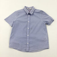 Light Blue Striped Shirt - Boys 6-7 Years