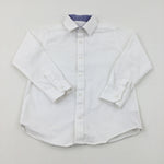 White Cotton Long Sleeve Shirt - Boys 6-7 Years