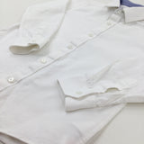 White Cotton Long Sleeve Shirt - Boys 6-7 Years