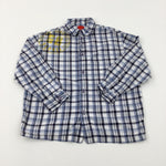 '68' Navy Checked Long Sleeve Shirt - Boys 6-7 Years