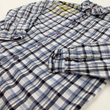 '68' Navy Checked Long Sleeve Shirt - Boys 6-7 Years