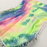 Tie Dye Colourful Beach Cover Up With Pom Pom - Girls 9-10 Years