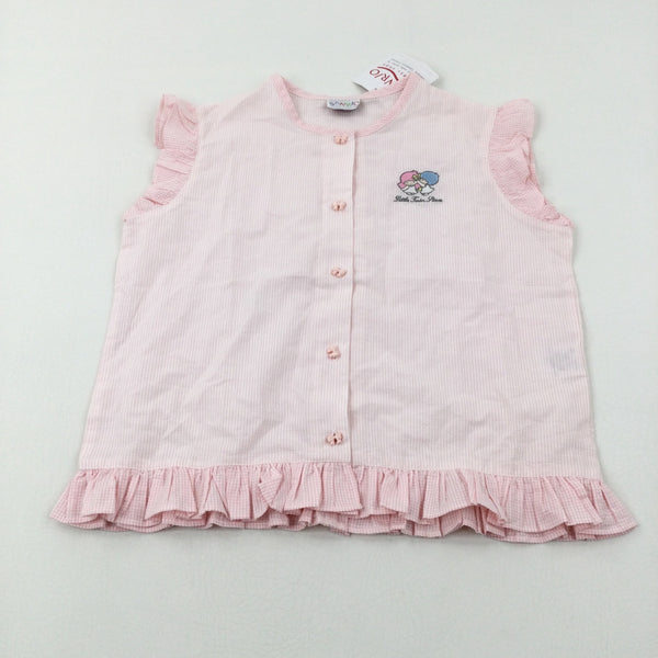 **NEW** 'Little Twin Stars' Embroidered Pink Striped Top - Girls 9-10 Years