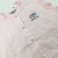 **NEW** 'Little Twin Stars' Embroidered Pink Striped Top - Girls 9-10 Years