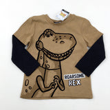 **NEW** 'Roarsome Rex' Toy Story Dinosaur Brown Long Sleeve Top - Boys 18-24 Months