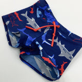 Colourful Sharks Blue Swim Shorts - Boys 18-24 Months