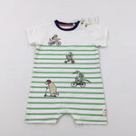 **NEW** Colourful Animal Green Striped Romper - Boys 18-24 Months