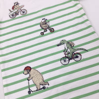 **NEW** Colourful Animal Green Striped Romper - Boys 18-24 Months