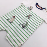 **NEW** Colourful Animal Green Striped Romper - Boys 18-24 Months