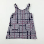 Pink & Grey Checked Dress - Girls 18-24 Months