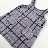 Pink & Grey Checked Dress - Girls 18-24 Months