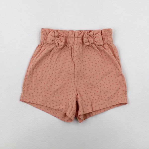 Spotty Orange Jersey Shorts - Girls 18-24 Months