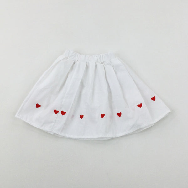 Hearts White Skirt - Girls 18-24 Months