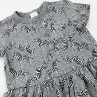 Zebras Grey Dress - Girls 18-24 Months