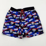 'Marvel' Colourful Blue Swim Shorts - Boys 8-9 Years