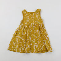 Giraffes Mustard Dress - Girls 18-24 Months