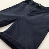 Navy Shorts With Adjustable Waist - Boys 8-9 Years