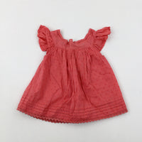 Spotty Lace Coral Top - Girls 18-24 Months