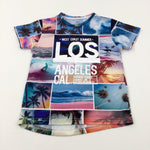 'West Coast Summer' Beach Scenes Colourful T-Shirt - Boys 8-9 Years