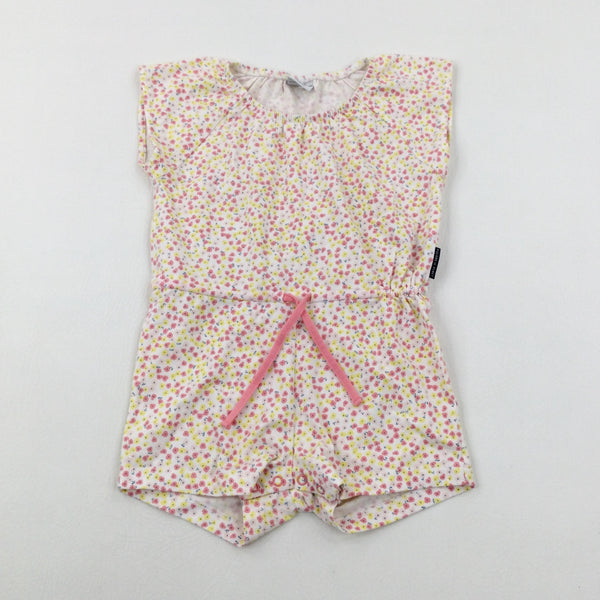 Colourful Flowers White Playsuit - Girls 18-24 Months