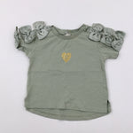 'RI' Bows Green T-Shirt - Girls 18-24 Months
