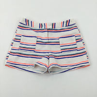 Colourful Striped Textured Shorts - Girls 8-9 Years