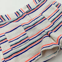 Colourful Striped Textured Shorts - Girls 8-9 Years