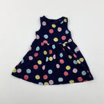 Colourful Spotty Navy Dress - Girls 2-3 Years