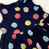 Colourful Spotty Navy Dress - Girls 2-3 Years