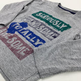 'Totally Awesome' Grey Long Sleeve Top - Boys 3-4 Years