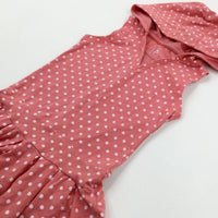 Spotty Coral Hooded Dress - Girls 2-3 Years