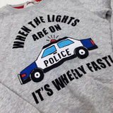 'When The Lights..' Police Car Grey Sweatshirt - Boys 9-10 Years