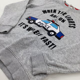 'When The Lights..' Police Car Grey Sweatshirt - Boys 9-10 Years